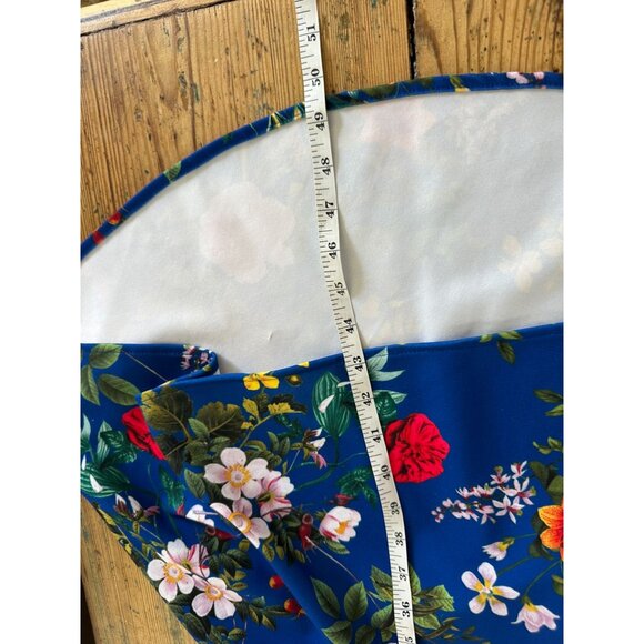 Calvin Klein Womens Blue Dress 4 Sheath floral‎ long polyester sleeveless zipper - Picture 9 of 9